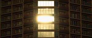 Preview wallpaper building, facade, balconies, windows, light
