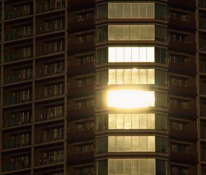 Preview wallpaper building, facade, balconies, windows, light