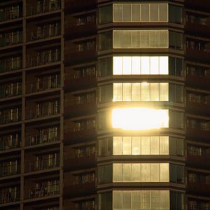 Preview wallpaper building, facade, balconies, windows, light