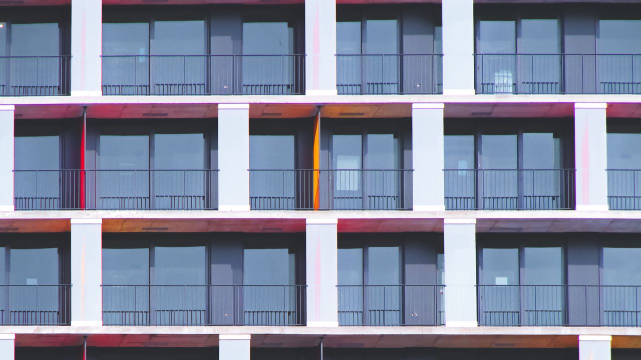 Wallpaper building, facade, balconies, architecture, windows