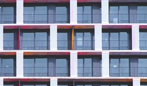 Preview wallpaper building, facade, balconies, architecture, windows