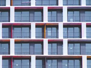 Preview wallpaper building, facade, balconies, architecture, windows