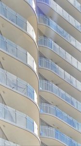 Preview wallpaper building, facade, balconies, white