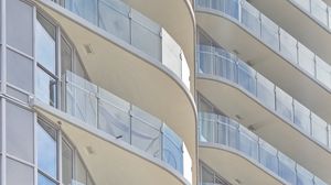 Preview wallpaper building, facade, balconies, white