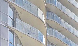 Preview wallpaper building, facade, balconies, white