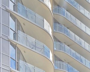 Preview wallpaper building, facade, balconies, white