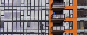 Preview wallpaper building, facade, balconies, glass