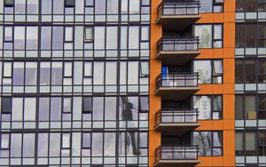 Preview wallpaper building, facade, balconies, glass