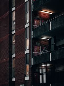 Preview wallpaper building, facade, balcony, architecture