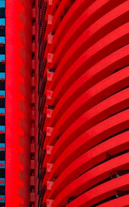 Preview wallpaper building, facade, balcony, red