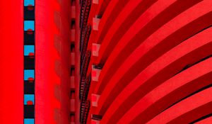 Preview wallpaper building, facade, balcony, red