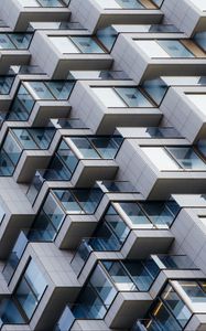 Preview wallpaper building, facade, balcony, glass