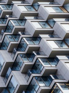Preview wallpaper building, facade, balcony, glass