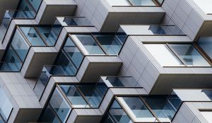 Preview wallpaper building, facade, balcony, glass