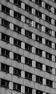 Preview wallpaper building, facade, balcony, bw