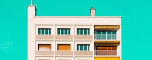 Preview wallpaper building, facade, balcony, architecture, minimalism