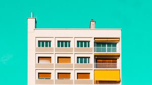 Preview wallpaper building, facade, balcony, architecture, minimalism