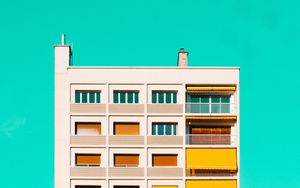 Preview wallpaper building, facade, balcony, architecture, minimalism