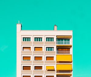 Preview wallpaper building, facade, balcony, architecture, minimalism