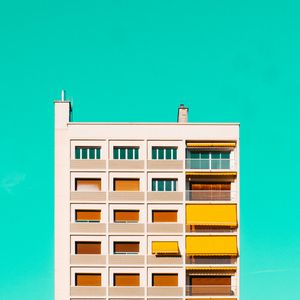 Preview wallpaper building, facade, balcony, architecture, minimalism