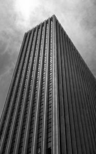 Preview wallpaper building, facade, black and white, edges