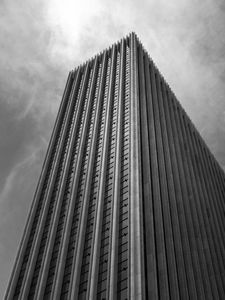 Preview wallpaper building, facade, black and white, edges