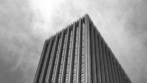 Preview wallpaper building, facade, black and white, edges