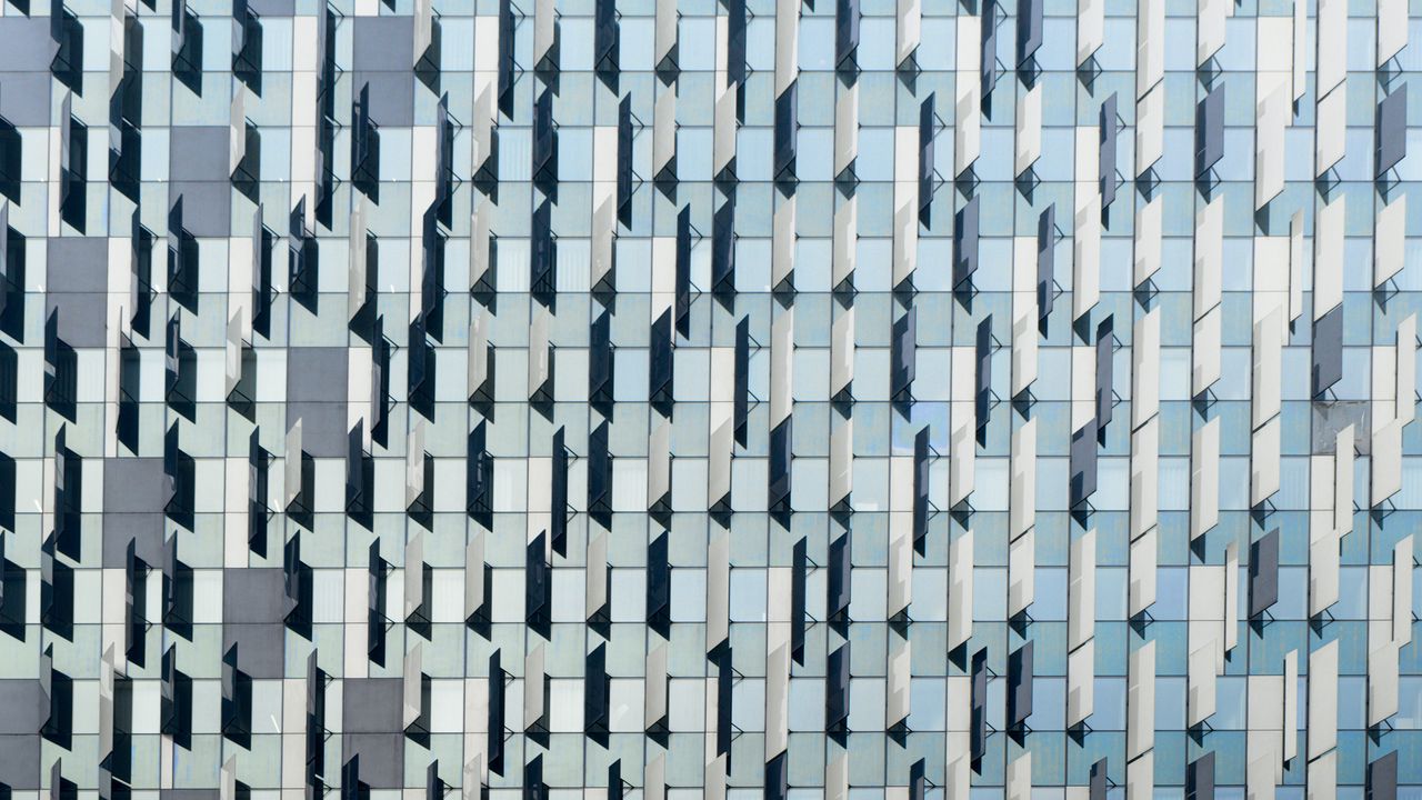 Wallpaper building, facade, blue, architecture, edges