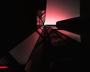 Preview wallpaper building, facade, bottom view, architecture, height, dark
