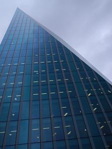Preview wallpaper building, facade, bottom view, windows