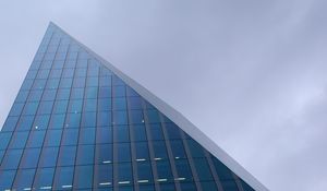 Preview wallpaper building, facade, bottom view, windows