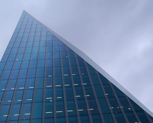 Preview wallpaper building, facade, bottom view, windows
