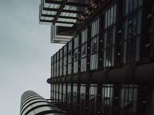 Preview wallpaper building, facade, bottom view, iron