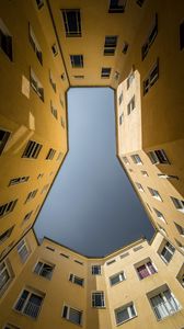 Preview wallpaper building, facade, bottom view, architecture