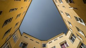 Preview wallpaper building, facade, bottom view, architecture