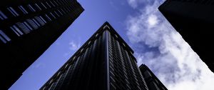 Preview wallpaper building, facade, bottom view, sky, clouds