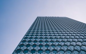 Preview wallpaper building, facade, bottom view, sky, dusk