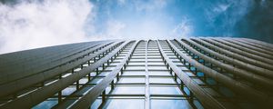 Preview wallpaper building, facade, bottom view, sky