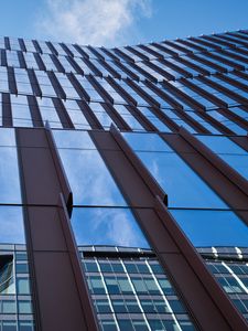 Preview wallpaper building, facade, bottom view, architecture, windows