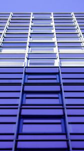 Preview wallpaper building, facade, bottom view, architecture, blue