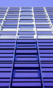 Preview wallpaper building, facade, bottom view, architecture, blue