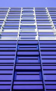 Preview wallpaper building, facade, bottom view, architecture, blue