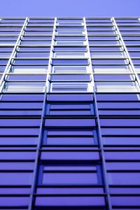 Preview wallpaper building, facade, bottom view, architecture, blue