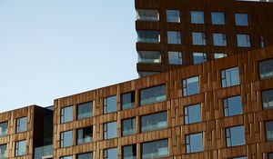 Preview wallpaper building, facade, bricks, windows, architecture