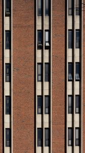 Preview wallpaper building, facade, bricks, windows, stripes