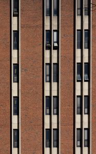 Preview wallpaper building, facade, bricks, windows, stripes