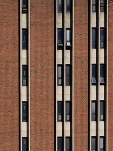 Preview wallpaper building, facade, bricks, windows, stripes