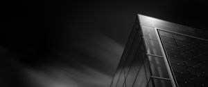 Preview wallpaper building, facade, bw, architecture, corner, glass, modern