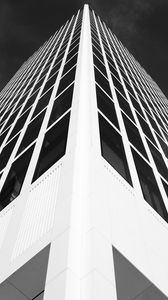 Preview wallpaper building, facade, bw, architecture, corner, symmetry