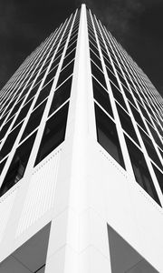 Preview wallpaper building, facade, bw, architecture, corner, symmetry